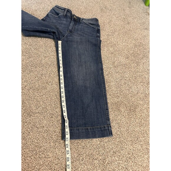 Talbots Jeans Womens‎ 4 Wide Leg Crop Med Dark Wash Baggy Loose Stretch Denim - Picture 7 of 8